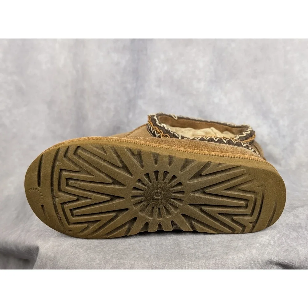 UGG Tasman Chestnut Suede Slippers Big Kids Size 5 5955 Brown Slip‎ On Shoes